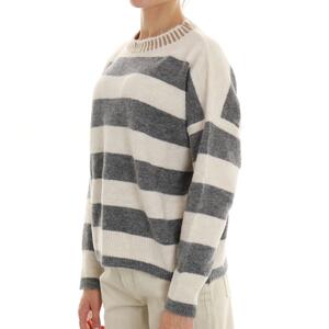 MAGLIA A RIGHE CAMMELLO